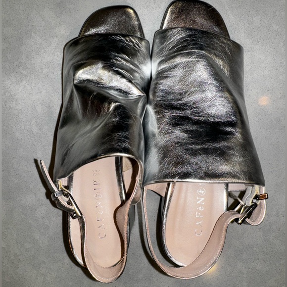 Cafenoir silver sling back sandal - Picture 3 of 5